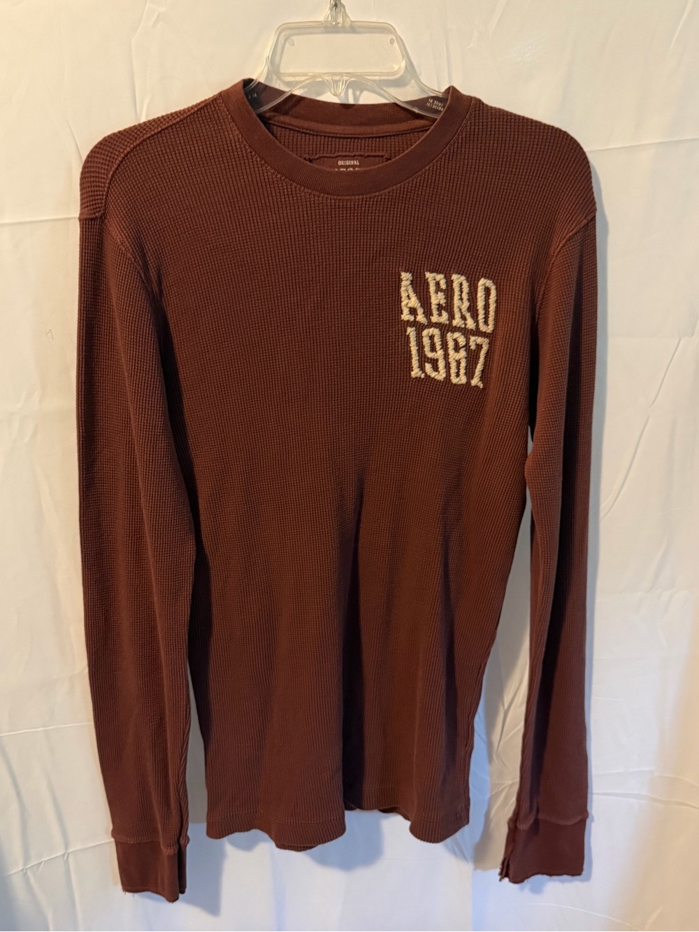 Aeropostale 1967 Long-Sleeve Thermal Shirt in Brown